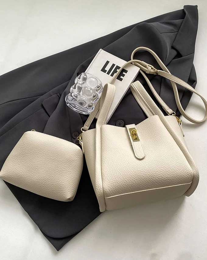 Sac seau en cuir PU grainé