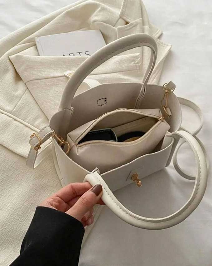 Sac seau en cuir PU grainé